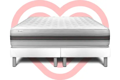 Ensemble Matelas Sommier 160x200 cm - 2 Sommiers Blanc - Vitalmemo Back