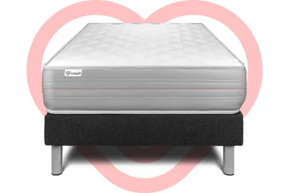 Ensemble Matelas Sommier 120x200 cm - Sommier Noir (en kit) - Vitalmemo