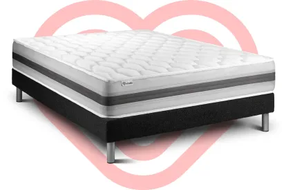 Ensemble Matelas Sommier 200x200 cm - Sommier Noir (en kit) - Vitalspring Recover