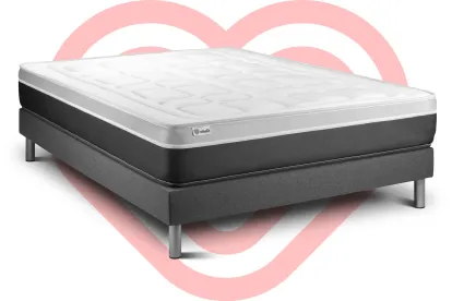 Ensemble Matelas Sommier 160x220 cm - Sommier Gris (en kit) - Vital Soft