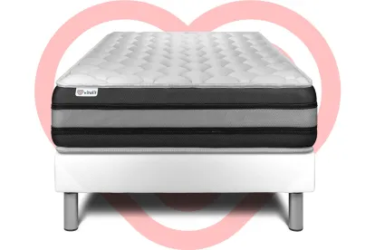Ensemble Matelas Sommier 120x200 cm - Sommier Blanc (en kit) - Vitalspring Zen