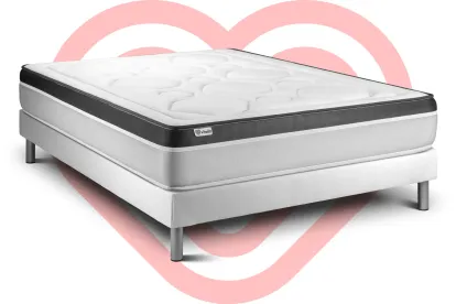 Ensemble Matelas Sommier 135x200 cm - Sommier Blanc (en kit) - Vital Ergo