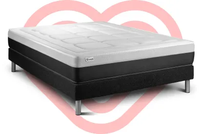 Ensemble Matelas Sommier 160x190 cm - Sommier Noir (en kit) - Vital Form