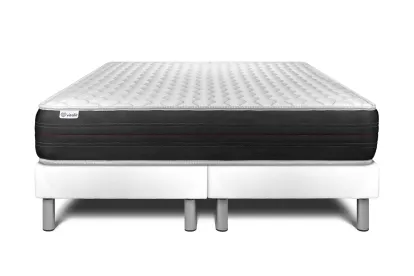 Ensemble Matelas Sommier 200x200 cm - 2 Sommiers Blanc - Vitalspring