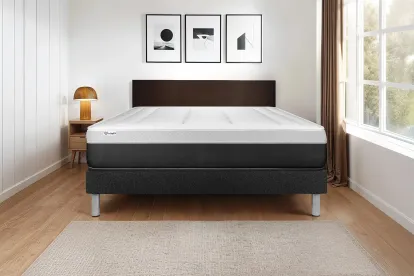 Ensemble Matelas Sommier 135x190 cm - Sommier Noir (en kit) - Vital Form