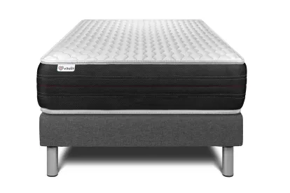 Ensemble Matelas Sommier 120x200 cm - Sommier Gris (en kit) - Vitalspring