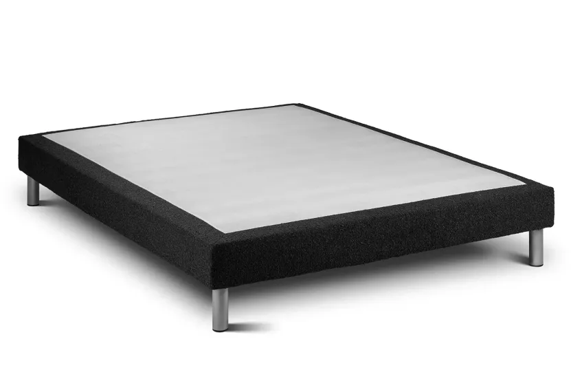 Ensemble Matelas Sommier 140x190 cm - Sommier Noir (déjà monté) - Vitalmemo One