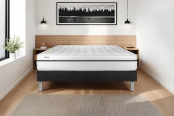 Ensemble Matelas Sommier 150x190 cm - Sommier Noir (en kit) - Vital Spa