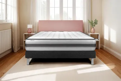 Ensemble Matelas Sommier 160x200 cm - Sommier Noir (en kit) - Vitalpower Recover