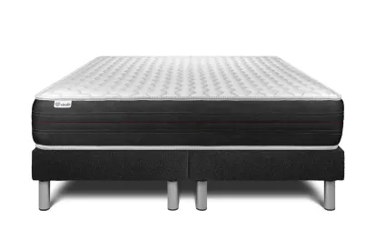 Ensemble Matelas Sommier 160x200 cm - 2 Sommiers Noir - Vitalspring