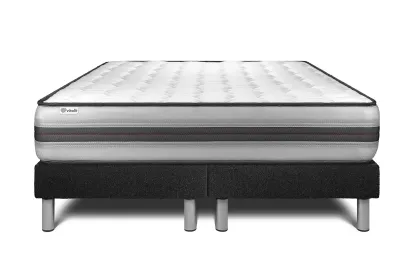 Ensemble Matelas Sommier 180x200 cm - 2 Sommiers Noir - Vitalpower Recover