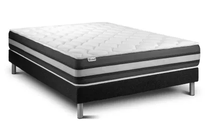 Ensemble Matelas Sommier 140x200 cm - Sommier Noir (en kit) - Vitalspring Zen