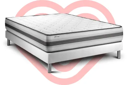 Ensemble Matelas Sommier 160x200 cm - Sommier Blanc (déjà monté) - Vitalpower Recover