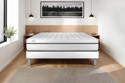 Ensemble Matelas Sommier 160x190 cm - Sommier Blanc (en kit) - Vital Spa