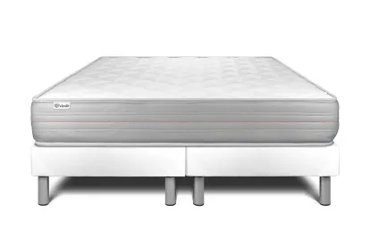 Ensemble Matelas Sommier 200x200 cm - 2 Sommiers Blanc - Vitalmemo