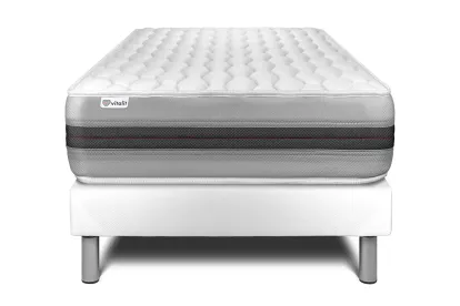 Ensemble Matelas Sommier 120x200 cm - Sommier Blanc (en kit) - Vitalspring Recover