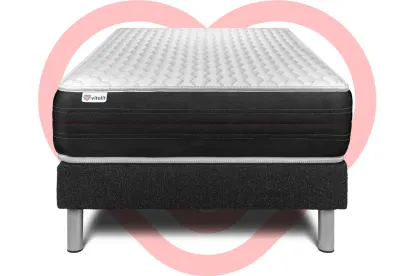 Ensemble Matelas Sommier 90x200 cm - Sommier Noir (en kit) - Vitalspring