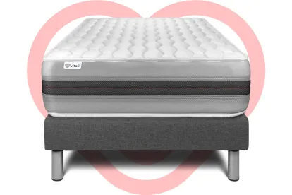 Ensemble Matelas Sommier 90x190 cm - Sommier Gris (en kit) - Vitalspring Recover