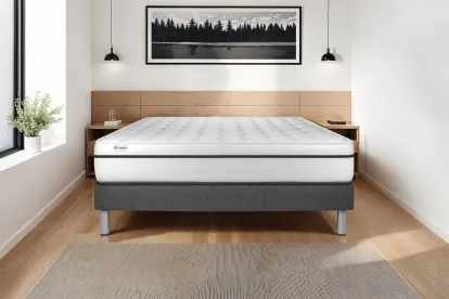 Ensemble Matelas Sommier 120x200 cm - Sommier Gris (en kit) - Vital Spa