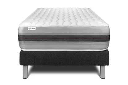 Ensemble Matelas Sommier 90x200 cm - Sommier Noir (déjà monté) - Vitalspring Recover