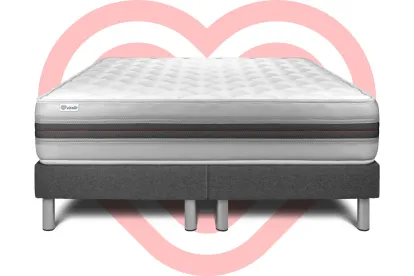 Ensemble Matelas Sommier 160x200 cm - 2 Sommiers Gris - Vitalmemo Back