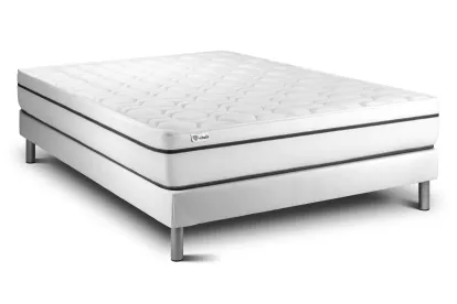 Ensemble Matelas Sommier 180x220 cm - Sommier Blanc (en kit) - Vital Spa