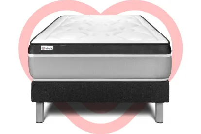 Ensemble Matelas Sommier 120x190 cm - Sommier Noir (en kit) - Vital Ergo