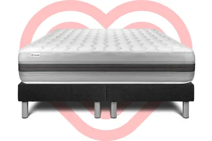 Ensemble Matelas Sommier 200x200 cm - 2 Sommiers Noir - Vitalspring Recover