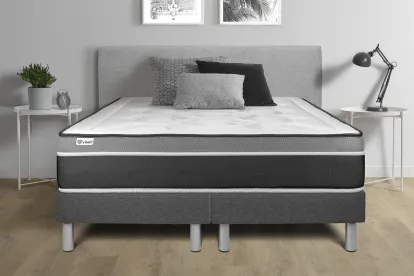 Sommier Tapissier 2x 90x200 cm - H29 cm - Toile - Gris