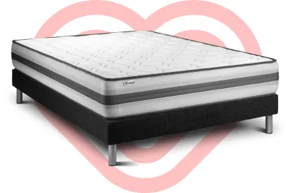 Ensemble Matelas Sommier 180x200 cm - Sommier Noir (en kit) - Vitalpower Recover