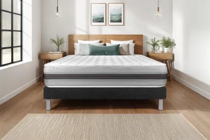Ensemble Matelas Sommier 160x190 cm - Sommier Noir (en kit) - Vitalspring Recover