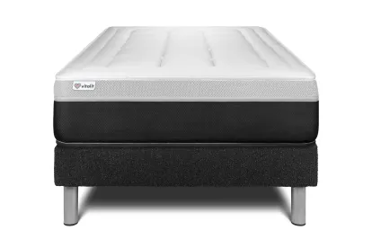 Ensemble Matelas Sommier 90x190 cm - Sommier Noir (en kit) - Vital Form