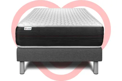 Ensemble Matelas Sommier 90x190 cm - Sommier Gris (en kit) - Vitalspring