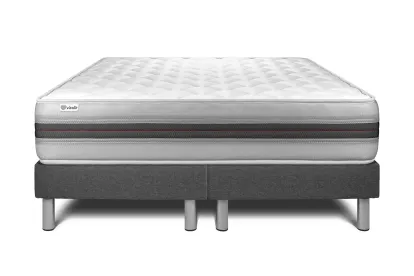 Ensemble Matelas Sommier 180x200 cm - 2 Sommiers Gris - Vitalmemo Back