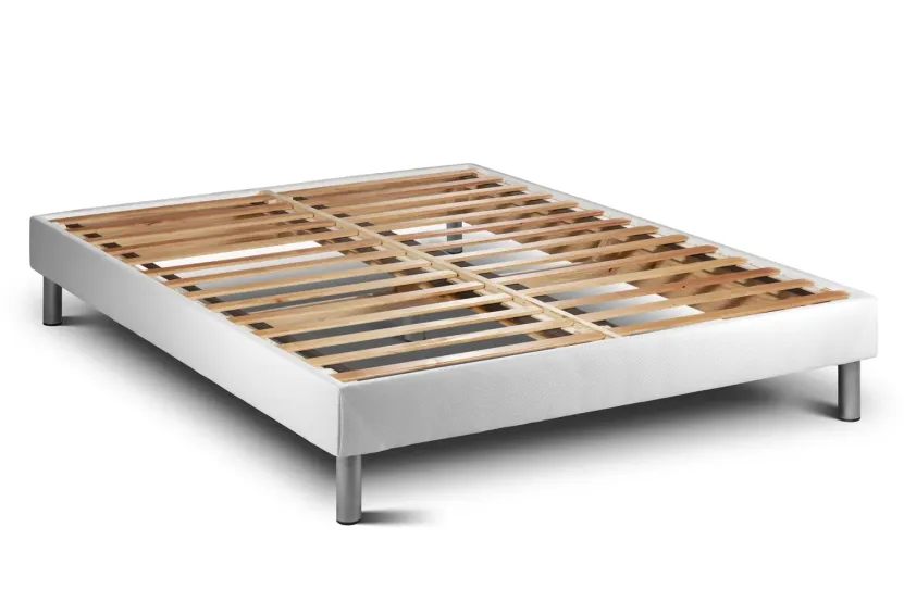 Pack lit complet 180x200 cm - Matelas + Sommier Blanc (en kit) + 2 oreillers + Couette - Vital Care