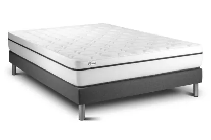 Ensemble Matelas Sommier 140x220 cm - Sommier Gris (en kit) - Vital Spa