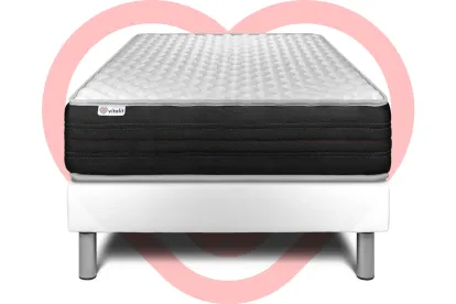 Ensemble Matelas Sommier 120x200 cm - Sommier Blanc (en kit) - Vitalmemo One