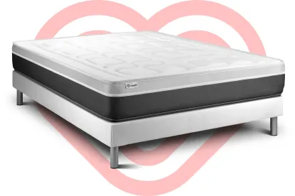 Ensemble Matelas Sommier 140x200 cm - Sommier Blanc (en kit) - Vital Soft