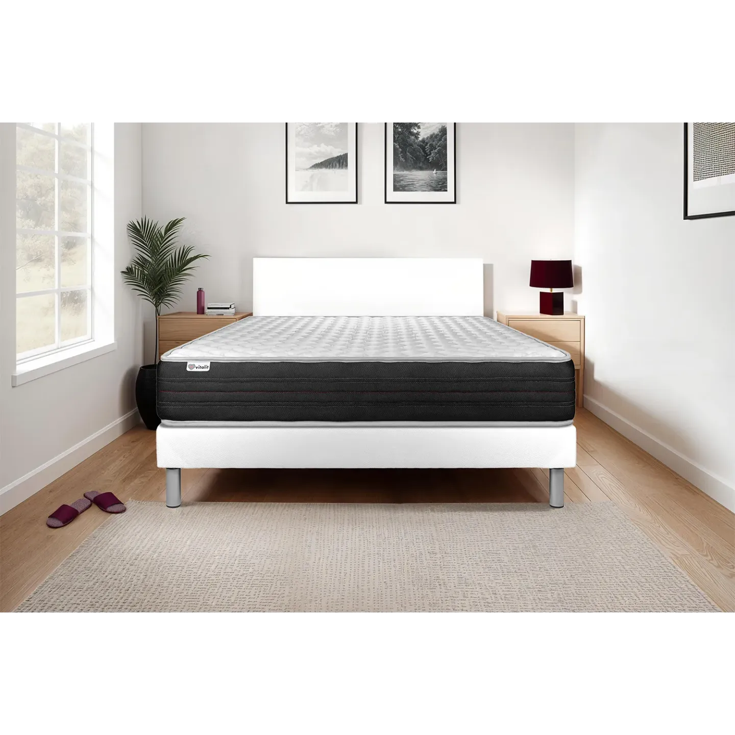 Matelas 140x190 cm INRE, Très épais 25 cm, Mousse mémoire de forme, Réversible Soutien Parfait, Hypoallergénique - Maison
