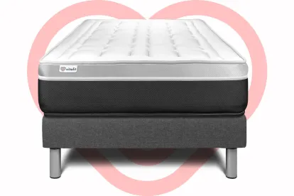Ensemble Matelas Sommier 120x190 cm - Sommier Gris (en kit) - Vital Soft