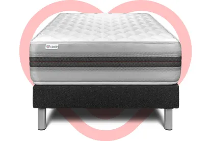 Ensemble Matelas Sommier 90x190 cm - Sommier Noir (en kit) - Vitalmemo Back