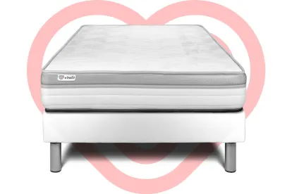 Ensemble Matelas Sommier 90x200 cm - Sommier Blanc (en kit) - Vital Relax