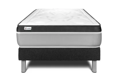 Ensemble Matelas Sommier 120x200 cm - Sommier Noir (en kit) - Vital Ergo