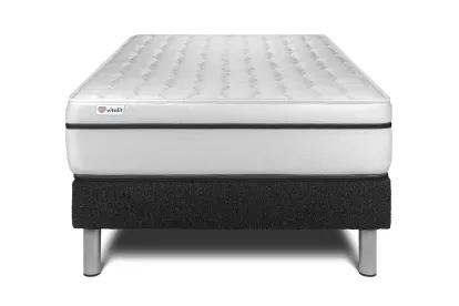 Ensemble Matelas Sommier 90x200 cm - Sommier Noir (en kit) - Vital Spa