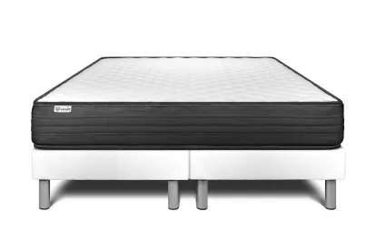 Ensemble Matelas Sommier 160x200 cm - 2 Sommiers Blanc - Vitalpower