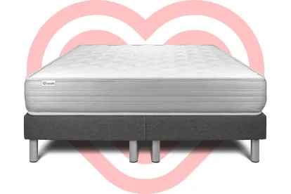 Ensemble Matelas Sommier 160x200 cm - 2 Sommiers Gris - Vitalmemo