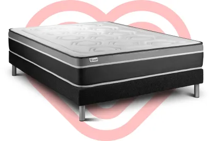 Ensemble Matelas Sommier 160x200 cm - Sommier Noir (en kit) - Vital Care