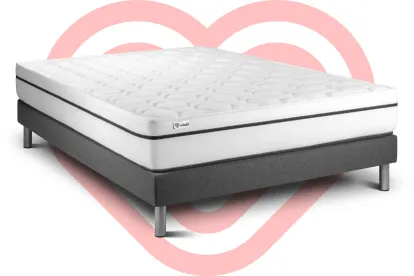 Ensemble Matelas Sommier 160x220 cm - Sommier Gris (en kit) - Vital Spa