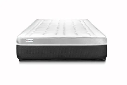 Ensemble Matelas Sommier 90x190 cm - Sommier Gris (en kit) - Vital Soft