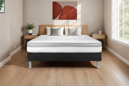 Ensemble Matelas Sommier 180x200 cm - Sommier Noir (en kit) - Vital Relax